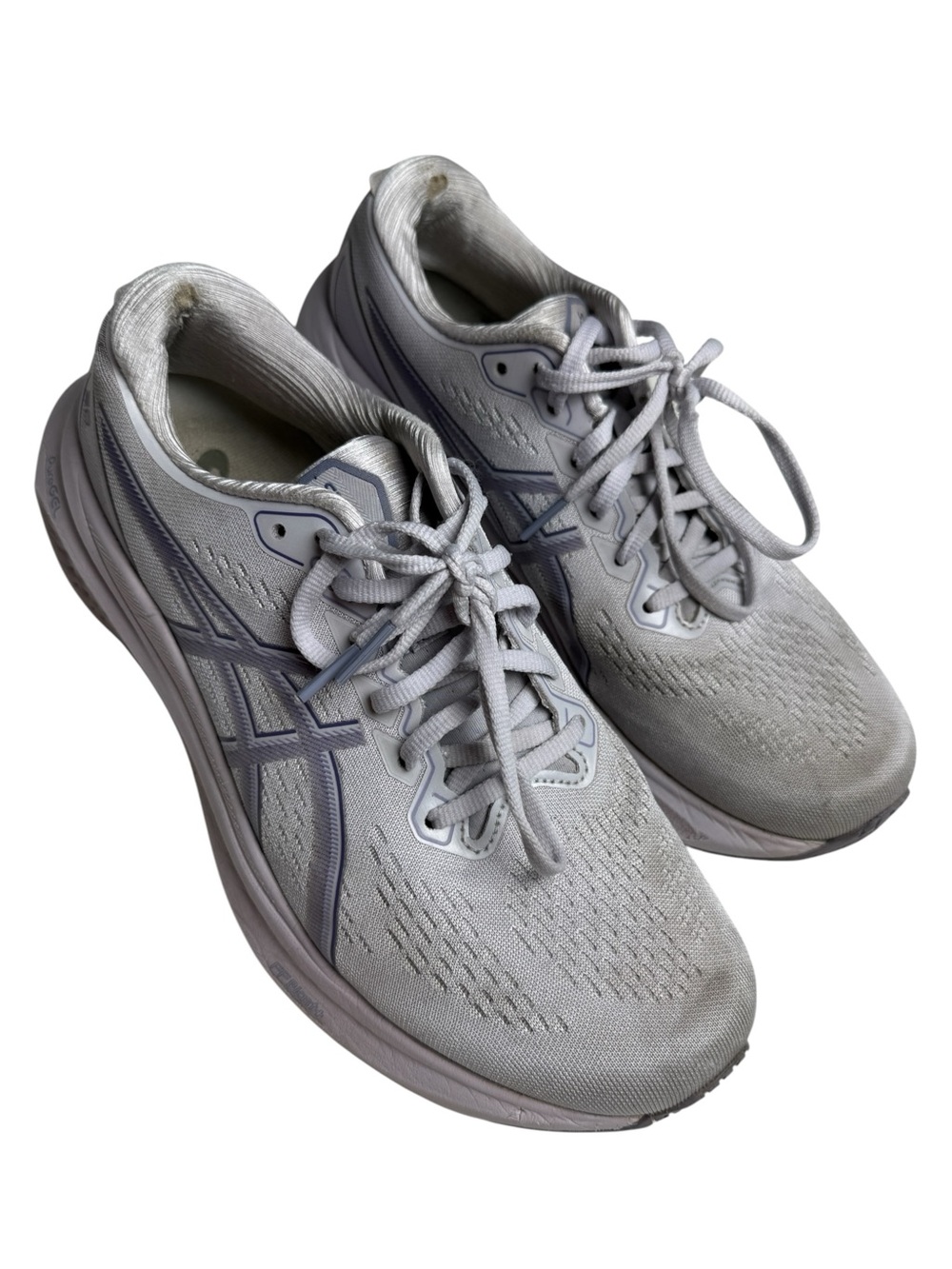 Asics Gel-Kayano Womens Size 9.5 Gray White Athletic Running Shoes Sneakers Gym